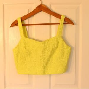 J.O.A. Crop Top - Neon Lemon Yellow Size Large Top Only